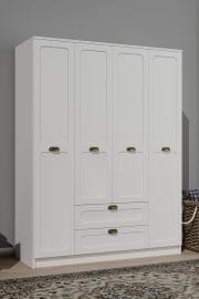 Alya 4 Kapaklı 140 Cm 11 Raflı, Askılı Elbise - Çok Amaçlı Gardırop - Görsel 3